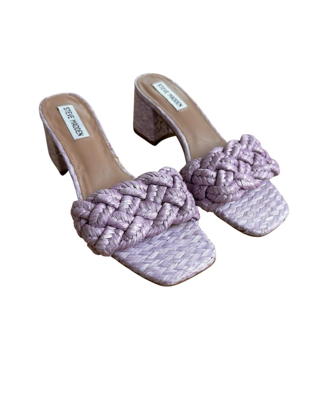 Steve Madden Lilac Woven Block Heel Sandals